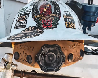 Forro de cuero para casco de construcción color tostado