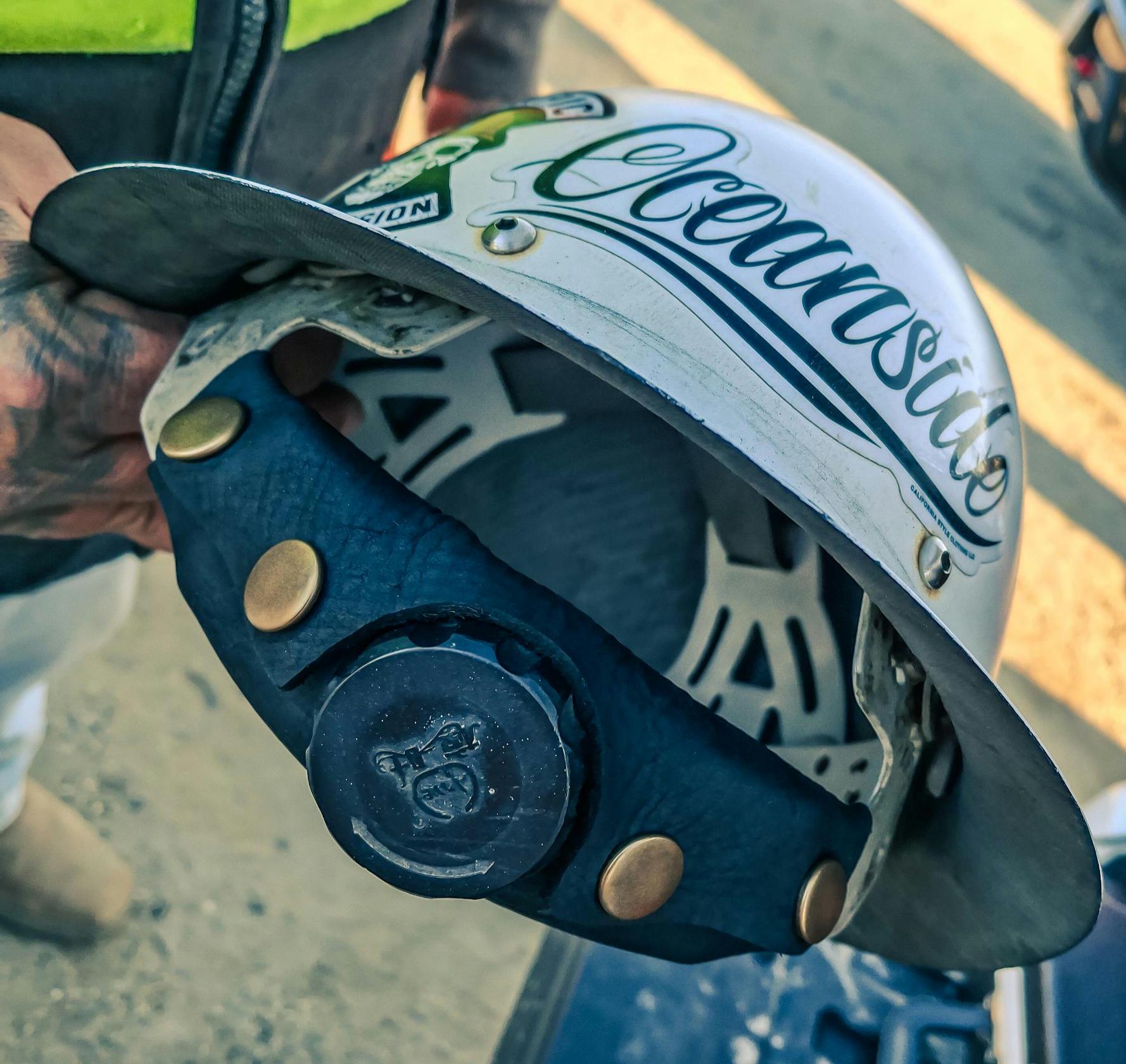 Forro de cuero negro para casco de construcción