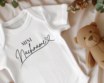 Baby bodysuit short sleeve customizable, mini last name bodysuit, baby last name, mini bodysuit, cotton bodysuit, baby gift, birth gift, personalized