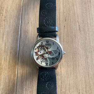 Vintage 1997 Warner Bros Tasmanian Devil (Taz) Watch with Original Leather Band