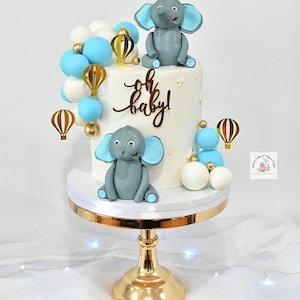 Hand made elephant cake toppers - one elephant only