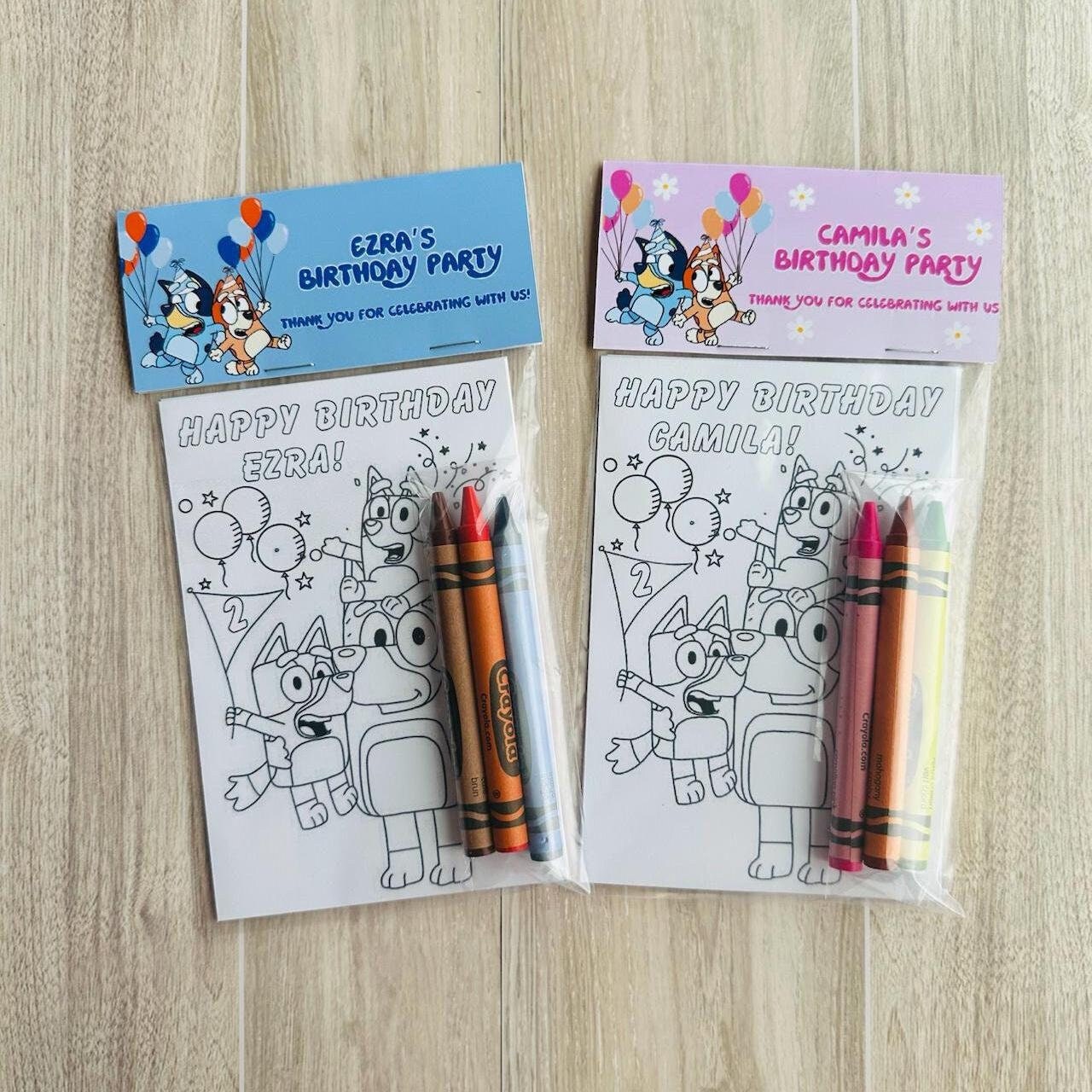 Mini Bluey Coloring Pages with Crayons