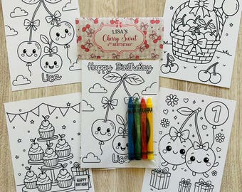 Cherry Sweet Birthday Party Favor, Cherry On Top Coloring Pages