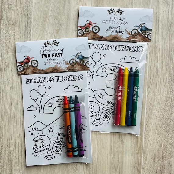 Dirt Bike Birthday Favor, Motorcycle Coloring Pages,  Motocross Party Theme