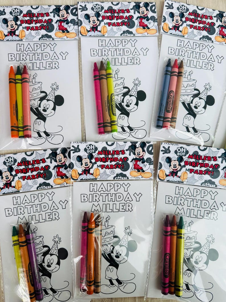 Inspired Mickey Mouse Coloring Pages and Crayons - Etsy