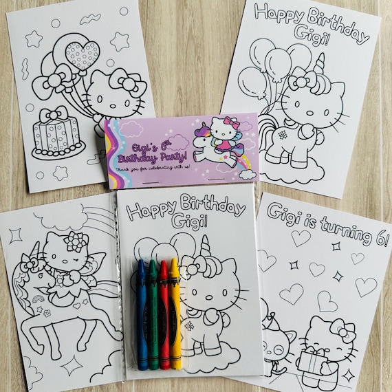 Hello Kitty Coloring Pages: Birthday Party Favors, Crayola Crayons
