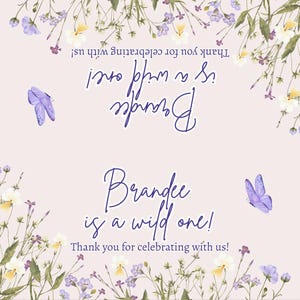 Personalized Wildflower Coloring Pack, Wildflower Birthday Favor, Wildflowers Party Favors, Personalized Birthday Coloring Pages