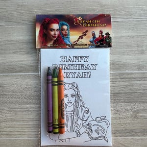 Inspired Descendants Coloring Pages, Descendants Coloring Pack with Crayons, Descendants Coloring sheets for kids