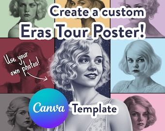 Custom Eras Tour Poster Canva Template, Era's Tour Wall Art, Custom Digital Download, Printable Poster Download