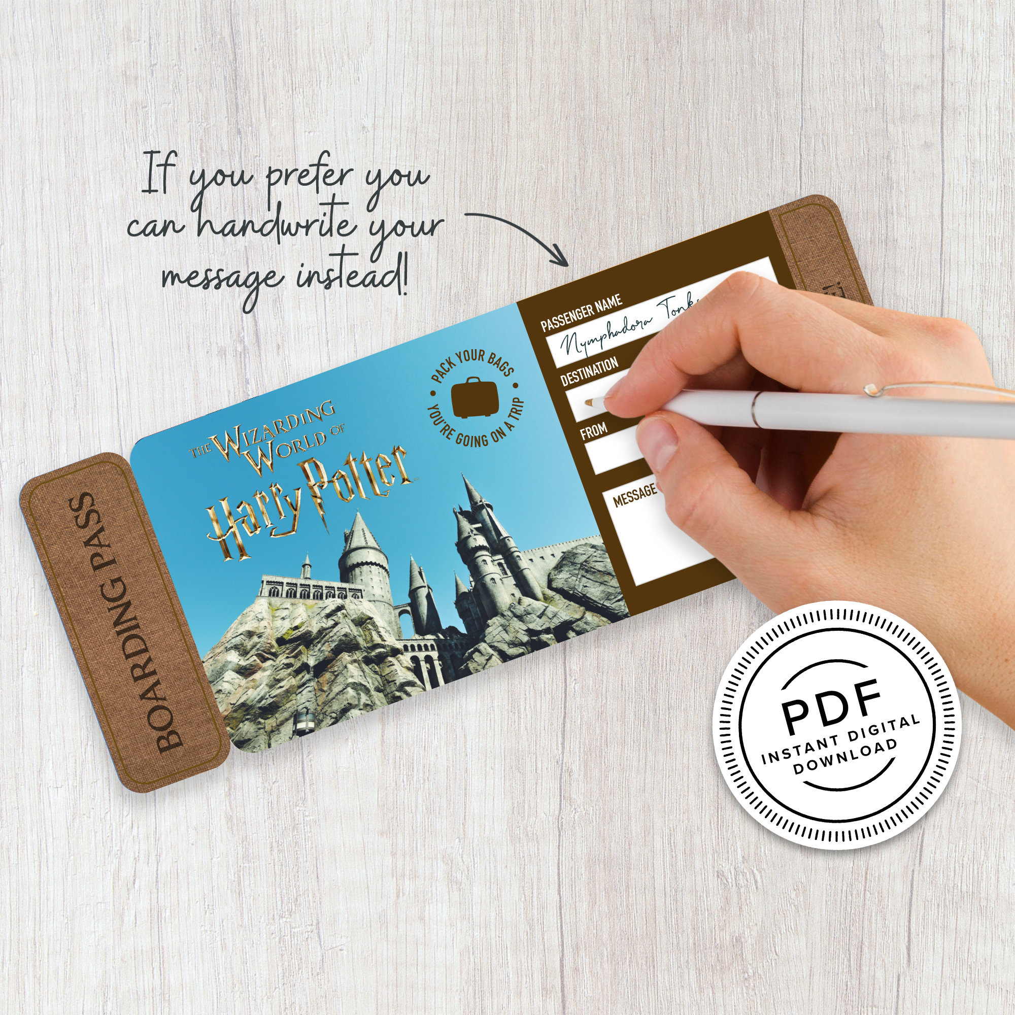 Surprise Universal Studios Trip Ticket Printable Florida Etsy