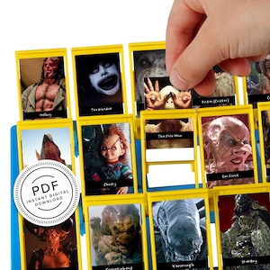 Scary Monster Movies Guess Who Game Printable Insert Cards - Halloween Game