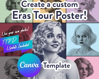 Benutzerdefiniertes Eras Tour Poster Canva Template: TTPD Party Theme (Digitaler Download)