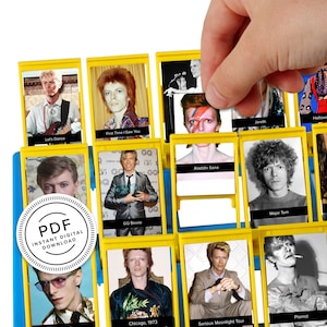 David Bowie - Guess Who Game Printable Insert Cards
