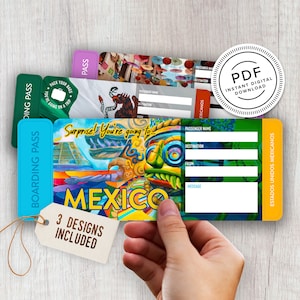 Mexico afdrukbare verrassingsreistickets - vakantieticket - instapkaart - thuis afdrukken