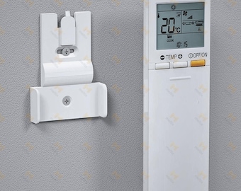 Mitsubishi AC Remote Holder Wall Mount - No-Drill Adhesive or Screw Mount - Air Conditioner Remote Organizer