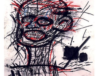 Jean-Michel Basquiat, "Sin título, 1982" Litografía SIN MARCO