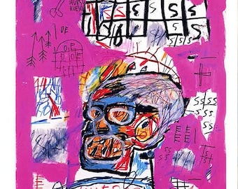 Jean-Michel Basquiat, lithografie 'Untitled 1981', INGELIJST