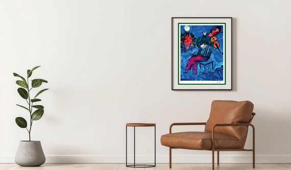 シャガール、「青いバイオリン弾き」リトグラフ - Etsy 日本