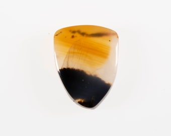 Scenic moss agate cabochon, gemstone for jewelry and wire wrapping, landscape picture agate, dendritic agate