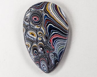 Fordite Cabochon: Polished Automotive Paint Gemstone (40mm x 25mm)