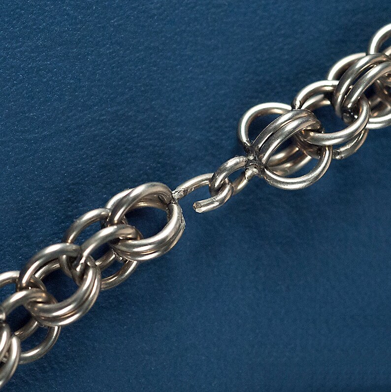 Sterling Silver historical Renaissance style chain link bracelet image 6