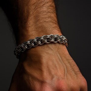 Sterling Silver historical Renaissance style chain link bracelet image 2