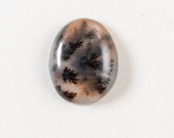 Antique moss agate cabochon, Oval gemstone for jewelry and wire wrapping, landscape picture agate, dendritic agate