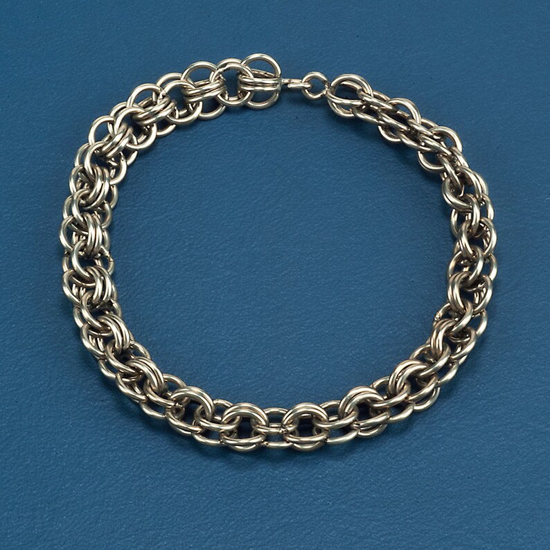 Sterling Silver historical Renaissance style chain link bracelet image 3