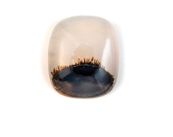 Scenic moss agate cabochon, Oval gemstone for jewelry and wire wrapping, landscape picture agate, dendritic agate