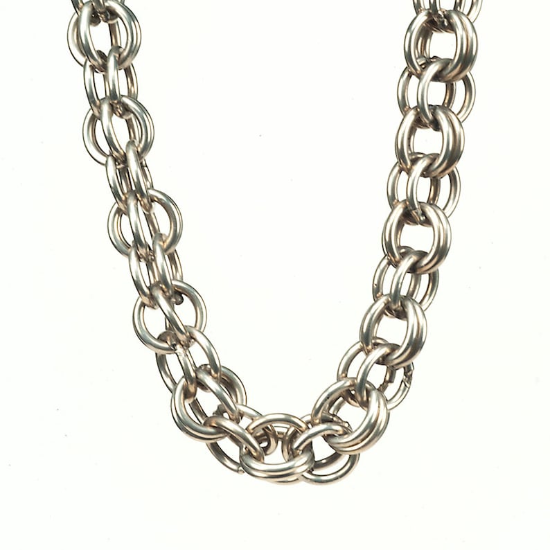 Sterling Silver historical Renaissance style chain link bracelet image 4