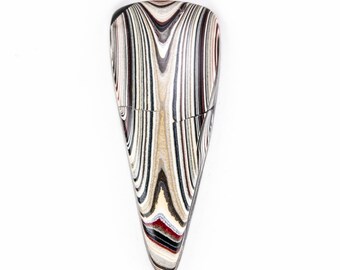 Shield Fordite Cabochon: Polished Jewelry Making Gemstone (46mm)