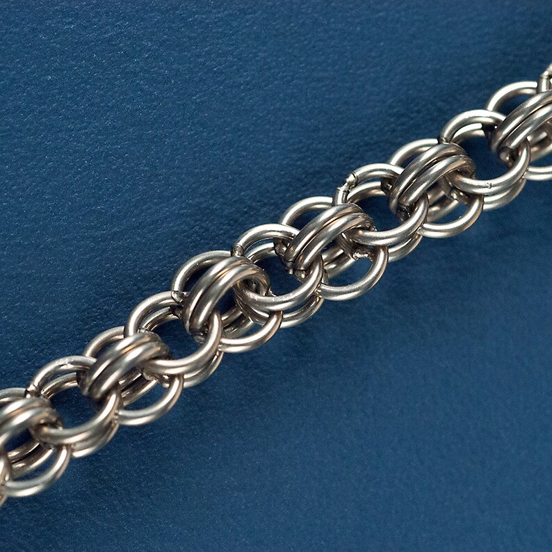 Sterling Silver historical Renaissance style chain link bracelet image 5