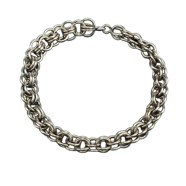 Sterling Silver historical Renaissance style chain link bracelet image 1