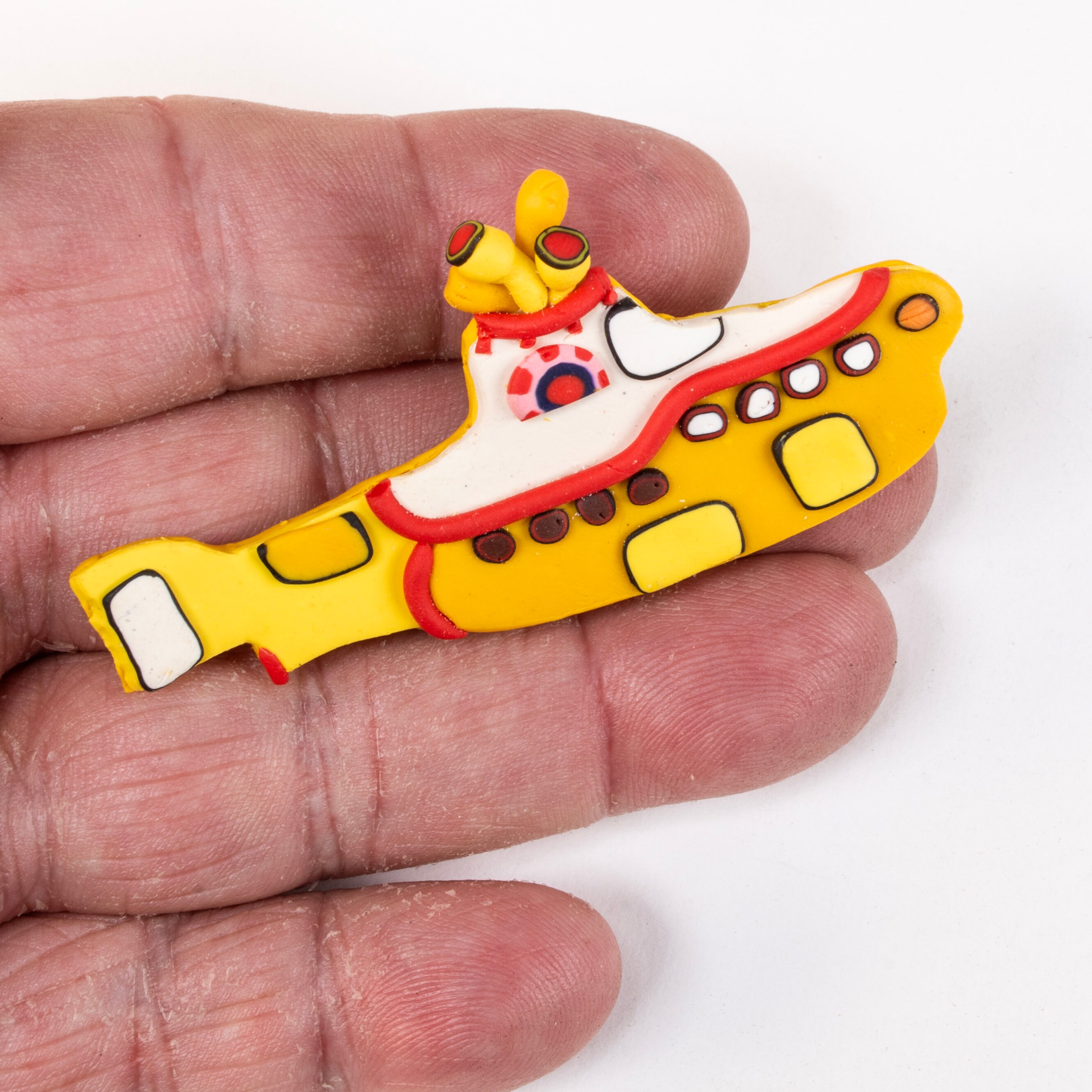 Handcrafted Beatles Yellow Submarine Brooch - Psychedelic
