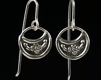 Petite Crescent Dangle Earring in Sterling Silver