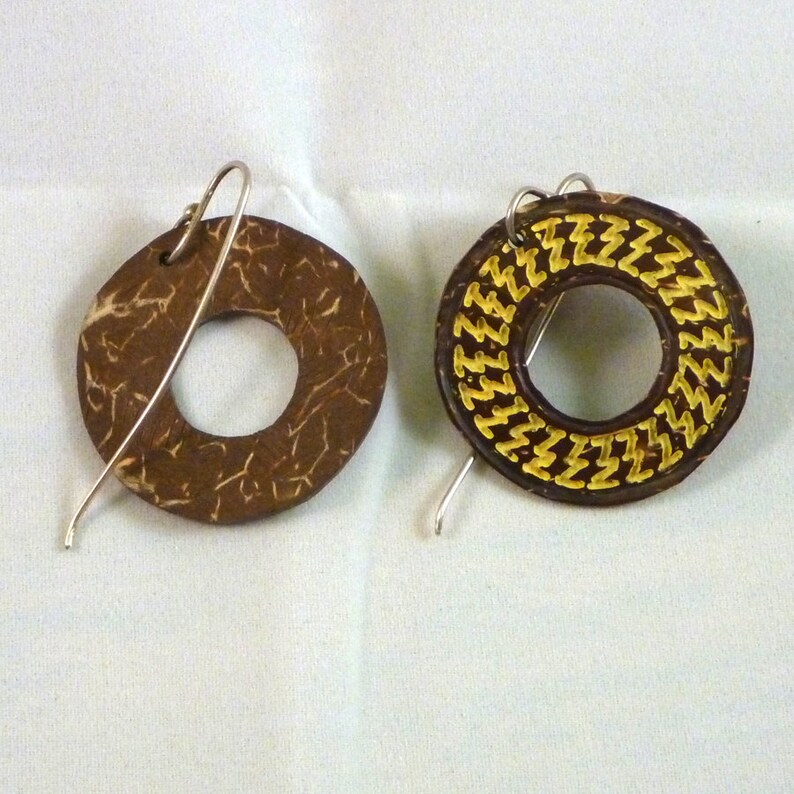 Traditional Tongan Coconut Disc Earrings Historical Tribal Etsy