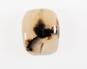 Scenic Moss Agate Cabochon: Landscape Gemstone for Jewelry