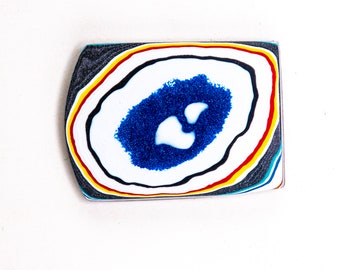 Polished Fordite Cabochon: Automotive Paint Gemstone for Jewelry
