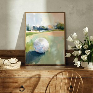 Golf Art Set | Minimalist Golf Course, Cart, Ball Illustrations (Digital Download) image 4