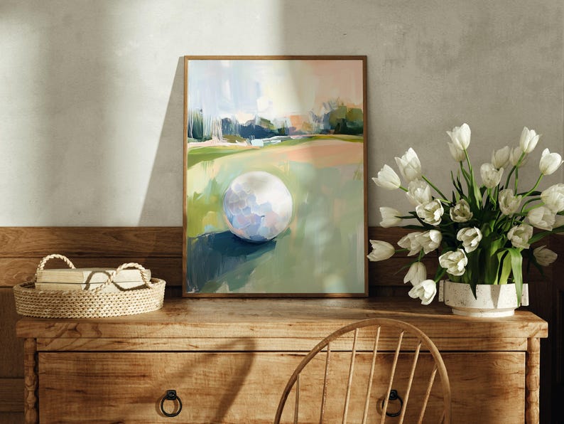 Golf Art Set | Minimalist Golf Course, Cart, Ball Illustrations (Digital Download) image 4