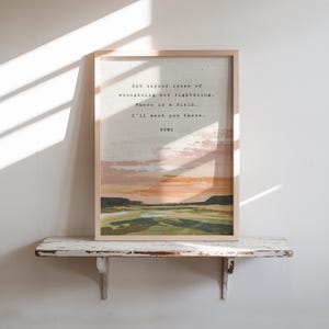 Rumi Quote Print | &quot;Out Beyond Ideas of Right and Wrong&quot; Poem Wall Art | Rumi Quote Gift | Rumi Art Print | Rumi Poster | Nature Quote Gifts