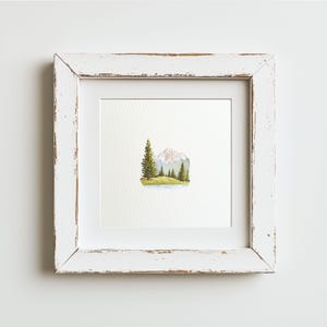 Miniature Mountains Watercolor Painting Print, Small Nature Art, Watercolor Mountains, Watercolor Mountain Art, Hiker Gift, Tiny Mountains