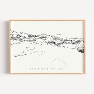 Pebble Beach Golf Resort Sketch | Minimalist Golf Art | Modern Golf Art | Golf Course Art | Abstract Golf Art | Pebble Beach Poster