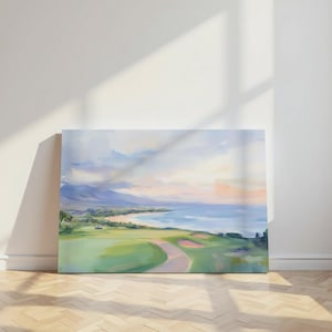 Kapalua, Hawaii Golf Course Digital Download | Minimalist Golf Art | Abstract Golf Art | Golf Course Painting | Golf Course Art Printable
