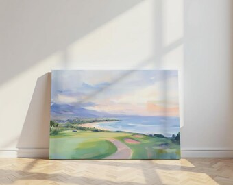 Kapalua, Hawaii Golf Course Digital Download | Minimalist Golf Art | Abstract Golf Art | Golf Course Painting | Golf Course Art Printable
