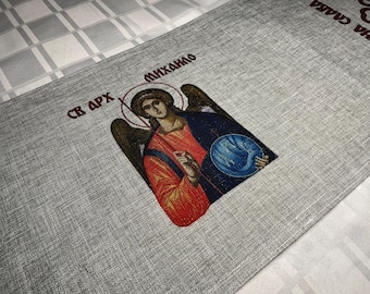 Serbian Orthodox Table Runner Cloth Slava Saint Arhangel Mihailo Sveti Arhangel Mihailo Custom Made