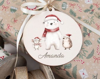Pendentif de Noël, boule de Noël personnalisée, décoration de sapin, décoration de sapin de Noël en bois, décoration de Noël, cadeau de Noël