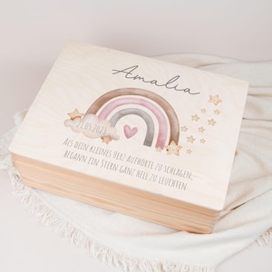 Caja de recuerdos personalizada para niño estrella, caja de recuerdos para bebé, compañero de duelo para niño estrella, regalo funerario, caja de madera de recuerdo