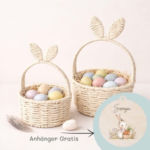 Easter basket with bunny ears for children, Easter basket with pendant, Easter nest, gift from the Easter bunny, Easter basket for children