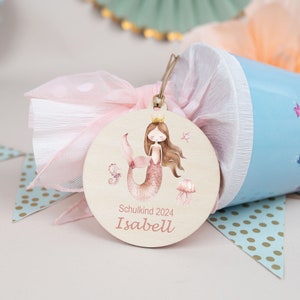 Pendentif cône d'école sirène Pendentif cône d'école personnalisé, cadeau écolier, cadeaux pour l'inscription scolaire